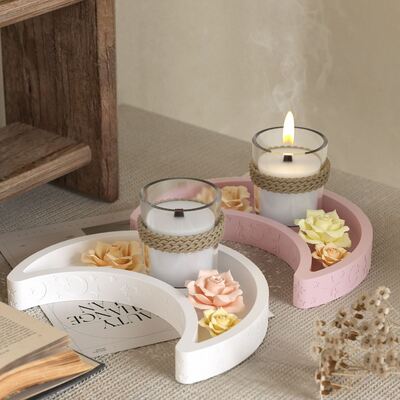 Star Moon Gypsum Ornament Tray Silicone Mold DIY Five pointed Star Candlestick Dish Dropping Mold