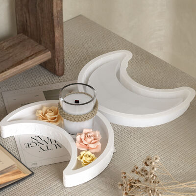 Star Moon Gypsum Ornament Tray Silicone Mold DIY Five pointed Star Candlestick Dish Dropping Mold