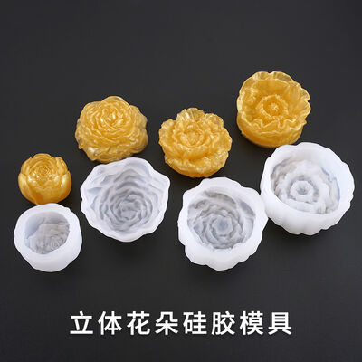 Crystal dropper mold DIY jewelry mirror three-dimensional flower new high brightness flower silicone mold