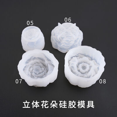 Crystal dropper mold DIY jewelry mirror three-dimensional flower new high brightness flower silicone mold