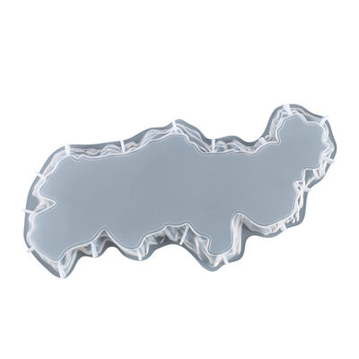 Molde de bandeja de gotero de cristal de bricolaje con patrones de cristal irregulares, mesa oscilante larga y molde de silicona para partes decorativas