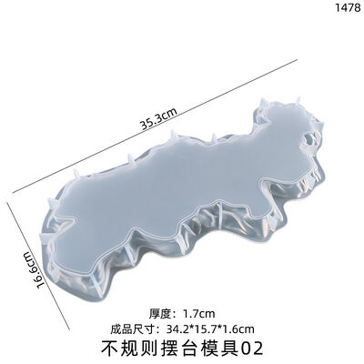 Molde de bandeja de gotero de cristal de bricolaje con patrones de cristal irregulares, mesa oscilante larga y molde de silicona para partes decorativas