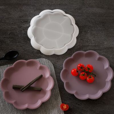 DIY crystal dropper mirror striped lace storage dish aromatherapy gypsum plate decoration silicone mold