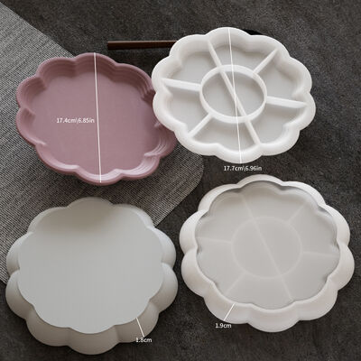 DIY crystal dropper mirror striped lace storage dish aromatherapy gypsum plate decoration silicone mold