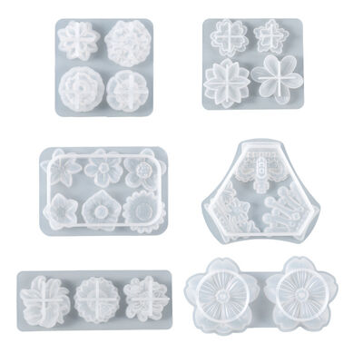 DIY crystal dropper resin grinding tool, multiple 3D crown flower petal patch pendant silicone molds