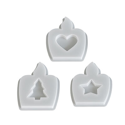Aromatherapy gypsum Christmas tree pentagram heart-shaped candle shaped insert board DIY candle holder ornament silicone mold