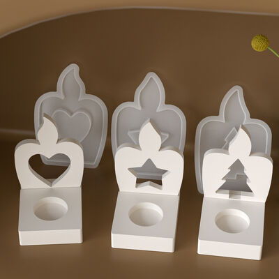 Aromatherapy gypsum Christmas tree pentagram heart-shaped candle shaped insert board DIY candle holder ornament silicone mold