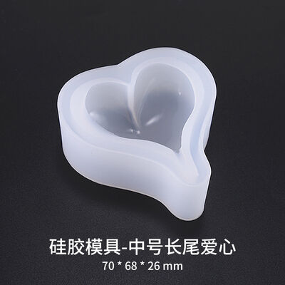 Crystal dropper mold DIY jewelry long tail heart high brightness three types of heart silicone molds, large, medium and small
