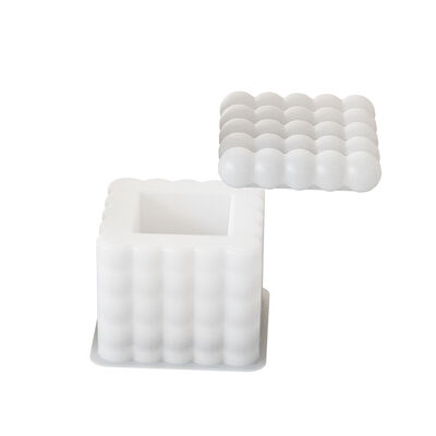 DIY Crystal Dropping Gel Bubble Cube Storage Jar Square Gypsum Storage Box Candle Cup Silicone Mold
