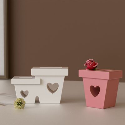 DIY Aromatherapy Gypsum Hollow Heart Flower Pot Silicone Mold Dry Flower Arrangement Flower Basket Pendant Dropping Mold