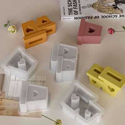 DIY Aromatherapy Gypsum Hollow Heart Flower Pot Silicone Mold Dry Flower Arrangement Flower Basket Pendant Dropping Mold