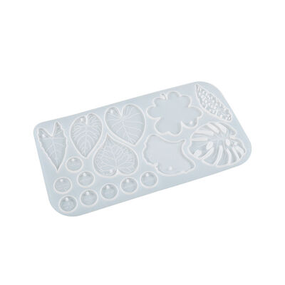 Source Crystal Dropping Resin Grinding Tool Irregular Leaf Clover Pendant Hanging Silicone Mold
