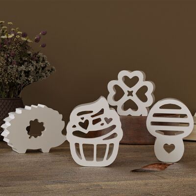 Silicone mold for four link hollow ornament DIY hedgehog mushroom cake with four leaf clover silhouette gypsum mold
