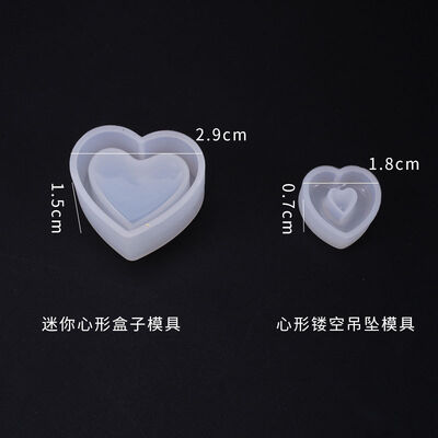 DIY crystal dropper mold heart-shaped box hollow pendant bookmark mold hanging decoration silicone mold