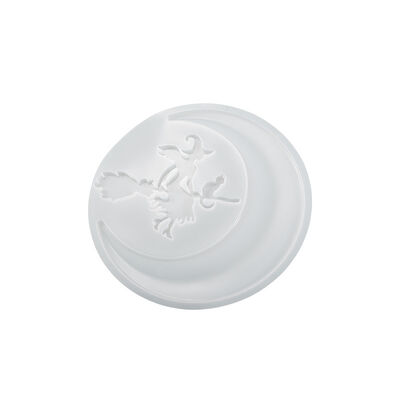 Cola de goteo de cristal Luna herramienta para colgar brujas Halloween montando una escoba bruja colgando etiqueta Molde de silicona