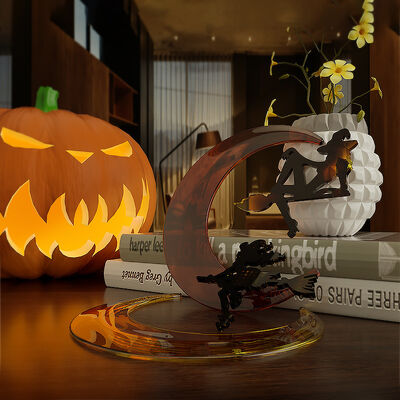 Cola de goteo de cristal Luna herramienta para colgar brujas Halloween montando una escoba bruja colgando etiqueta Molde de silicona
