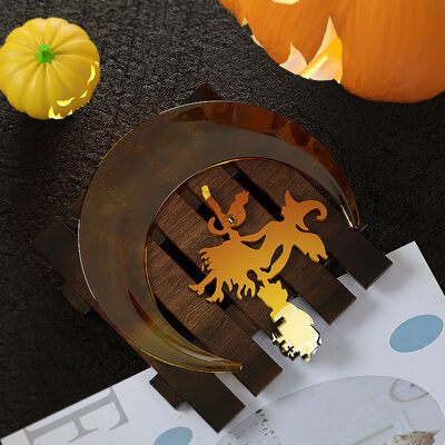 Cola de goteo de cristal Luna herramienta para colgar brujas Halloween montando una escoba bruja colgando etiqueta Molde de silicona