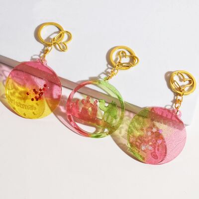 DIY Crystal Resin Christmas Pendant Earrings Keychain Pendant Jewelry Dropping Silicone Mold