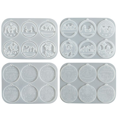 DIY Crystal Resin Christmas Pendant Earrings Keychain Pendant Jewelry Dropping Silicone Mold