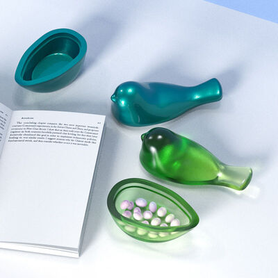 DIY crystal dropper resin grinding tool, three-dimensional bird storage box, silicone mold source factory wholesale
