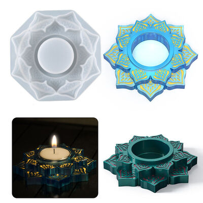 Dripper de cristal herramienta de molienda de resina de bricolaje con patrón irregular portavelas de flores almacenamiento molde de silicona