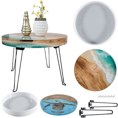 DIY crystal dropper resin grinding tool, self-made super large circular table decoration, river table silicone mold