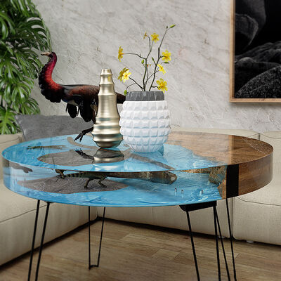 DIY crystal dropper resin grinding tool, self-made super large circular table decoration, river table silicone mold