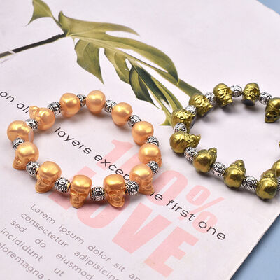 DIY Crystal Dropping Gel Mold Pirate Civilian Gentleman Skull Head Bracelet Jewelry Silicone Mold