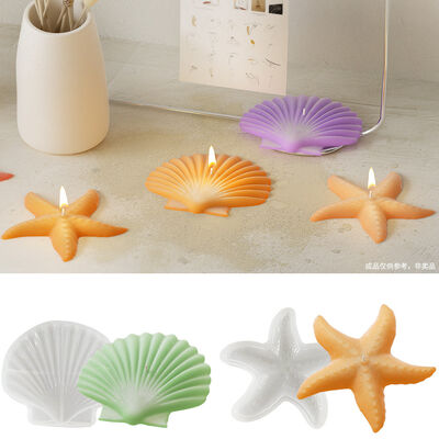 Drip glue mirror starfish shell hanging keychain DIY expanded fragrance gypsum candle ornament silicone mold