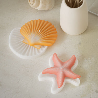 Drip glue mirror starfish shell hanging keychain DIY expanded fragrance gypsum candle ornament silicone mold