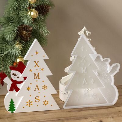 DIY Christmas Snowman Christmas Tree Aromatherapy Gypsum Platform Candle Decoration Silicone Mold
