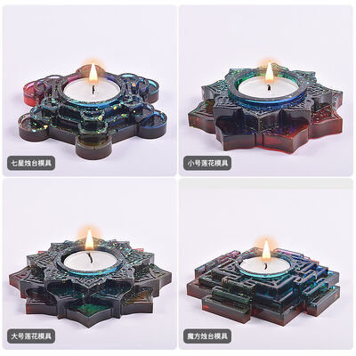 DIY adhesive resin plaster retro multi-level irregular shaped candle holder silicone mold mirror