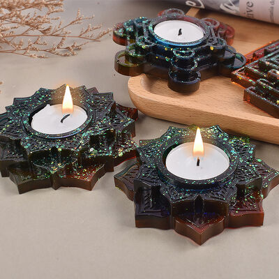 DIY adhesive resin plaster retro multi-level irregular shaped candle holder silicone mold mirror
