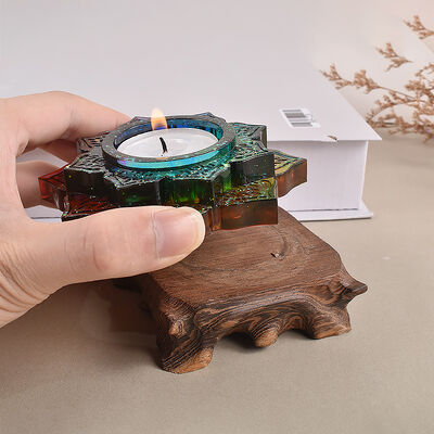 DIY adhesive resin plaster retro multi-level irregular shaped candle holder silicone mold mirror