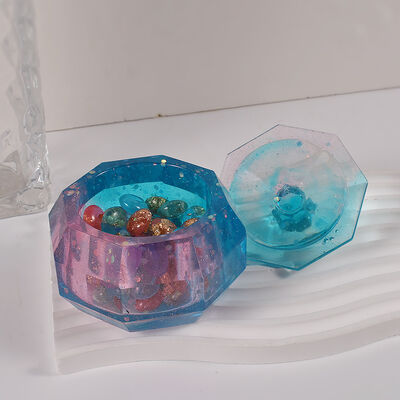 DIY Crystal Dropping Gel Storage Box Mold Cut Surface Gem Storage Box Jewelry Storage Epoxy Resin Can Silicone Grinding