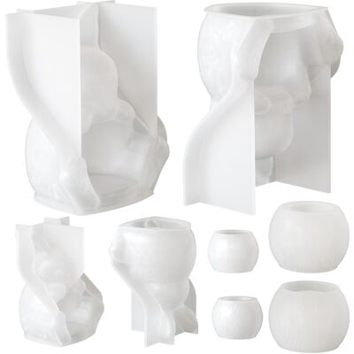 Easter Bunny Candle Cup Silicone Mold Gypsum Cement Aromatherapy Candle Stand Decoration DIY Dropping Mold