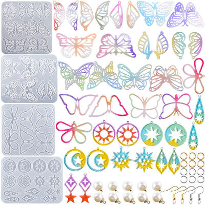 DIY Dropping Punk Wind Star Earrings Pendant Grinding Hollow Butterfly Keychain Pendant Silicone Mold
