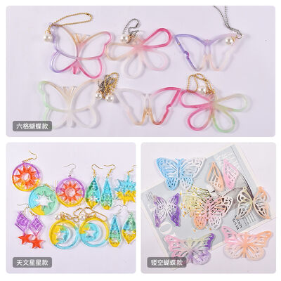DIY Dropping Punk Wind Star Earrings Pendant Grinding Hollow Butterfly Keychain Pendant Silicone Mold