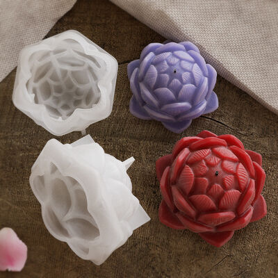 DIY Crystal Dropping Gel Mirror Size Lotus Jewelry Grinding Aromatherapy Gypsum Candle Flower Silicone Mold