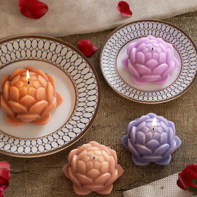 DIY Crystal Dropping Gel Mirror Size Lotus Jewelry Grinding Aromatherapy Gypsum Candle Flower Silicone Mold