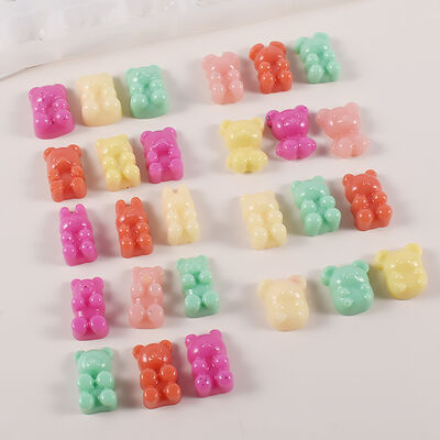 Mini 45 grid cartoon teddy bear bunny mouse fire paint wax gummy candy mold full page teddy bear silicone dropper mold