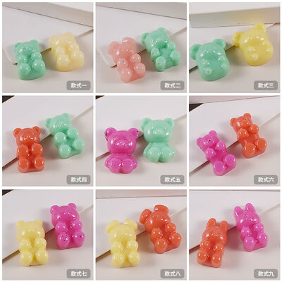 Mini 45 grid cartoon teddy bear bunny mouse fire paint wax gummy candy mold full page teddy bear silicone dropper mold