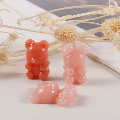 Mini 45 grid cartoon teddy bear bunny mouse fire paint wax gummy candy mold full page teddy bear silicone dropper mold