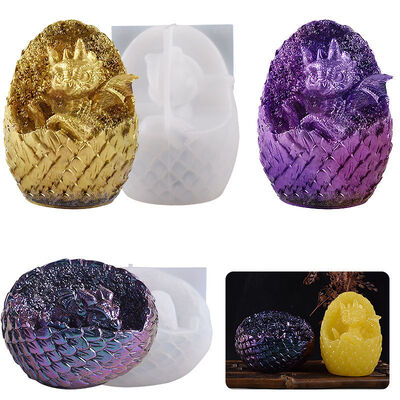 DIY Dinosaur Egg Candle Mold Dinosaur Baby Shell Breaking Tyrannosaurus Candle Gypsum Silicone Mold