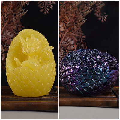 DIY Dinosaur Egg Candle Mold Dinosaur Baby Shell Breaking Tyrannosaurus Candle Gypsum Silicone Mold