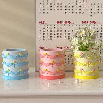 Circular aromatherapy gypsum relief lace ribbon storage jar silicone mold DIY candle cup decoration mold
