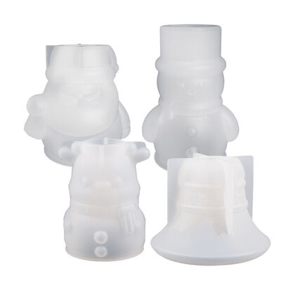 DIY Drip Glue Santa Claus Snowman Elk Bell Candlestick Grinding Christmas Vase Flower Utensils Silicone Mold