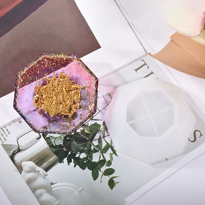 DIY Glue Dish Mold Octagonal Cut Small Plate Multi sided Storage Box Storage Plate Silicone Mold