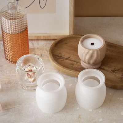 DIY Crystal Dropping Glue Smooth Striped Wine Glass Storage Can Aromatherapy Gypsum Candle Cup Silicone Mold