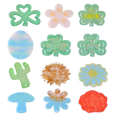 DIY Dropping Mold Clover Petals Leaves Mushroom Cactus Hanging Silicone Mold Easter